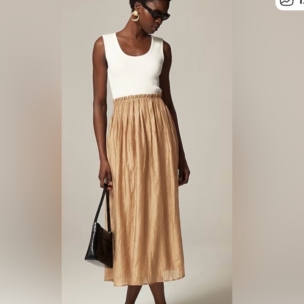 J.Crew Gathered-waist mixy dress in ivory